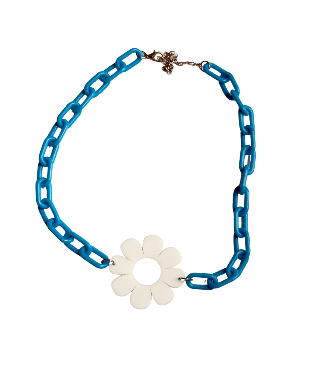 Thowback Blue Daisy Necklace