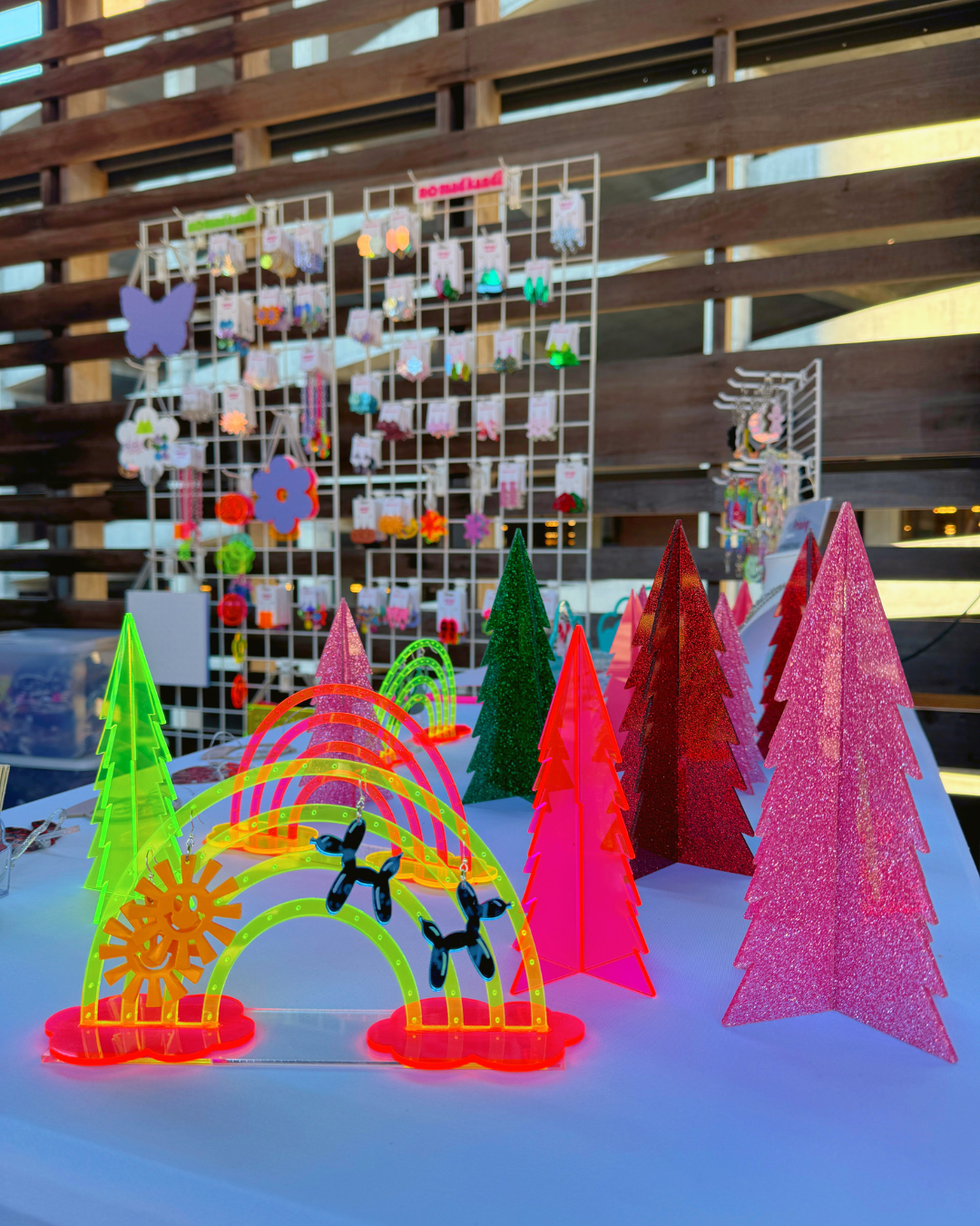 Pink Rainbow Earring Display