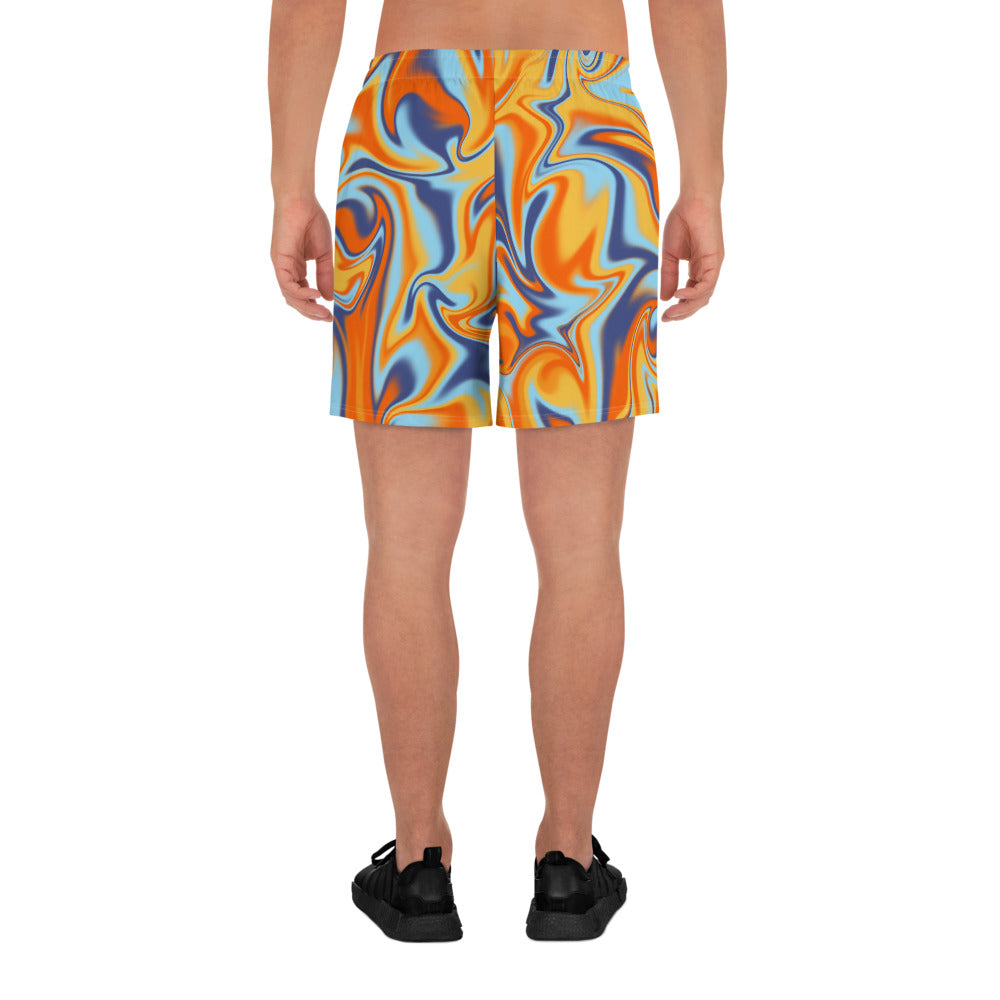 Orange Swirl Men's Athletic Shorts