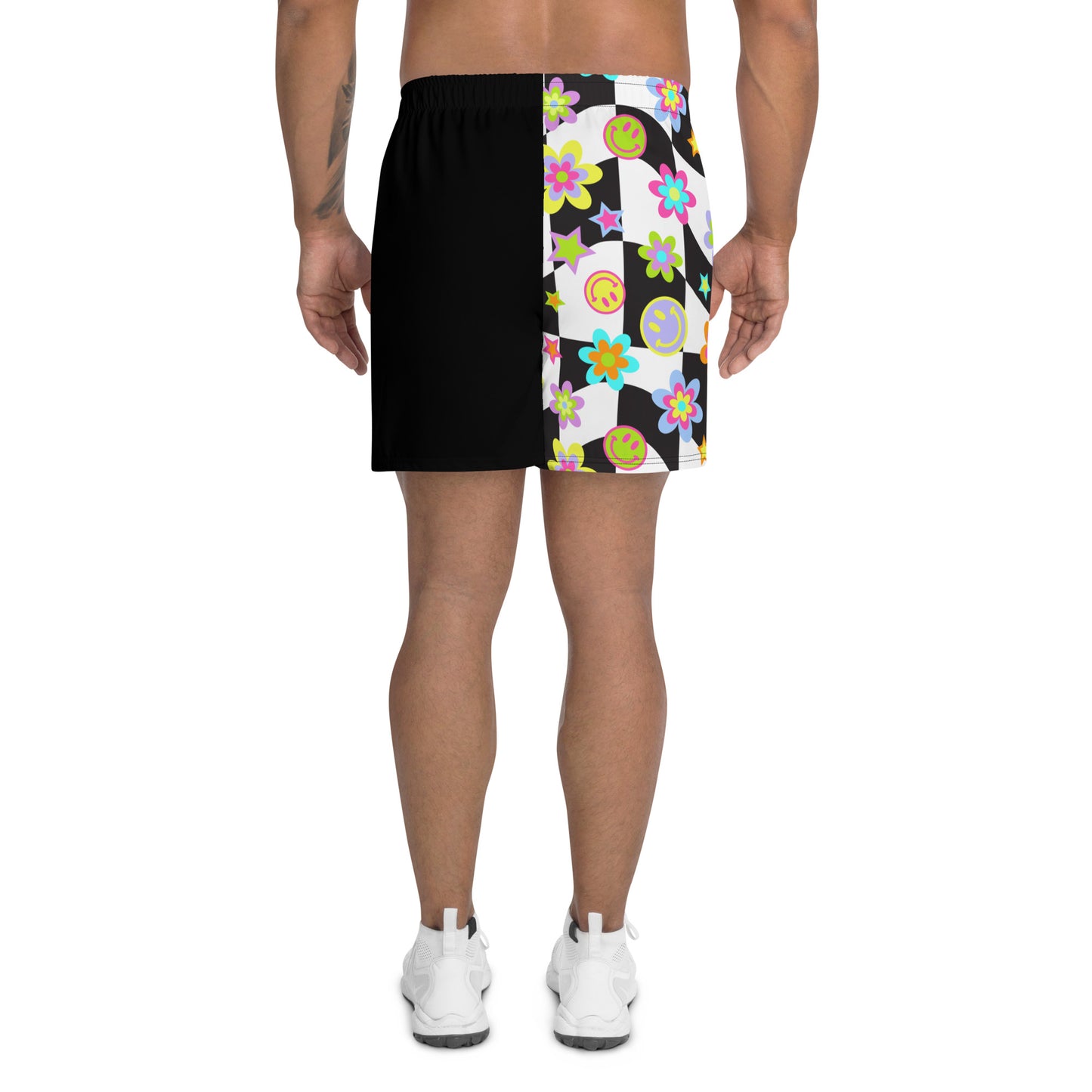 Groovy Checker Split Men's Athletic Shorts