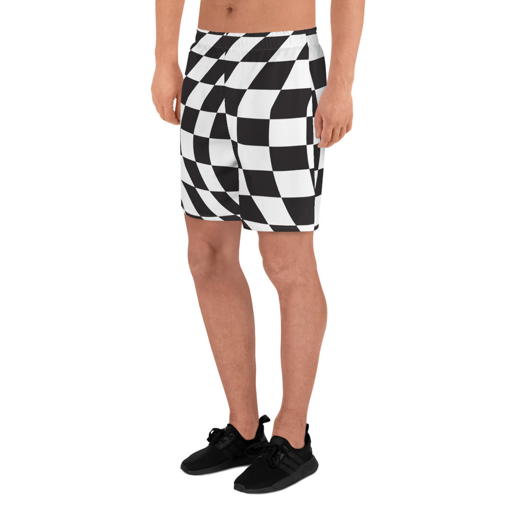 Trippy Checker Men's Athletic Shorts