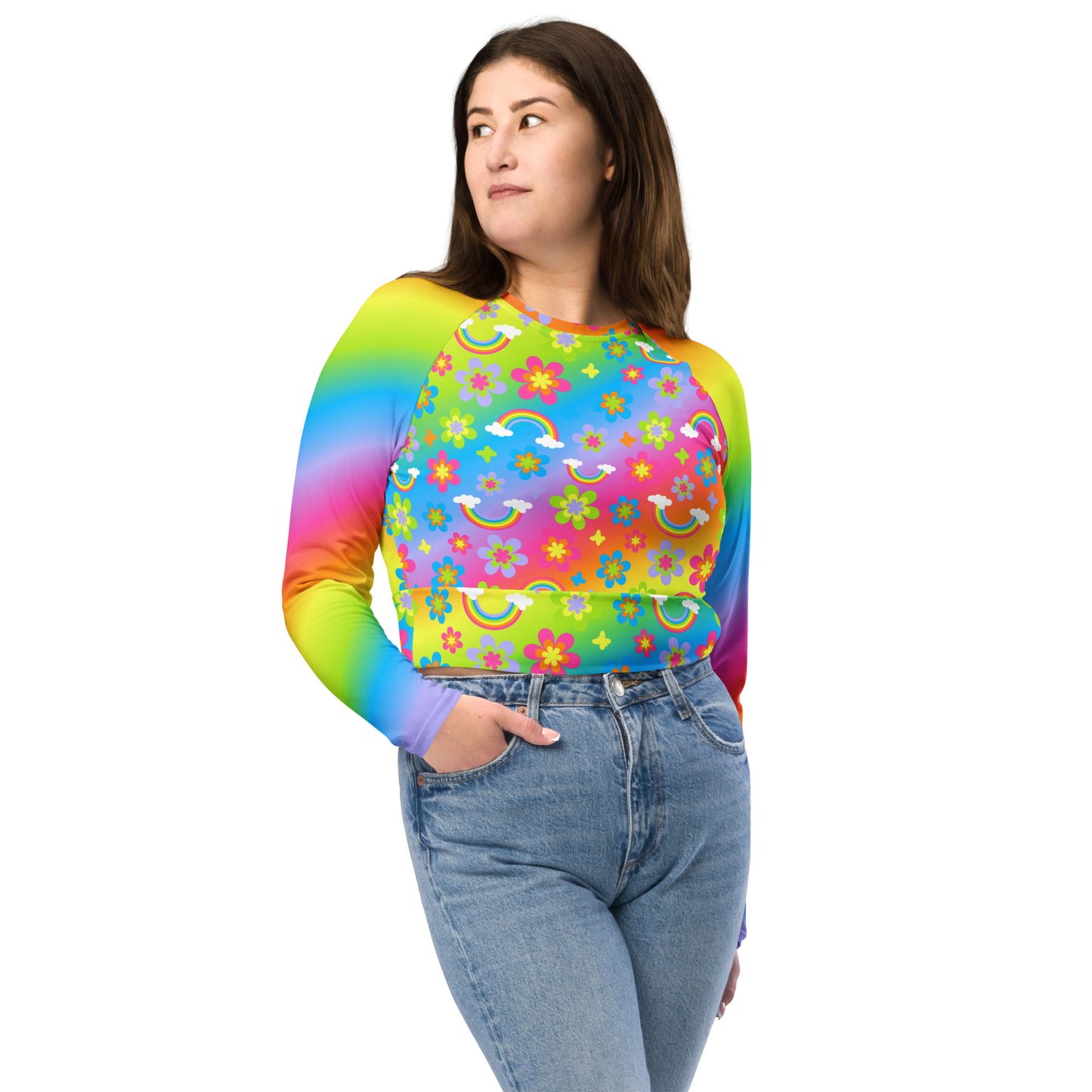 Funky Town Long-Sleeve Crop Top