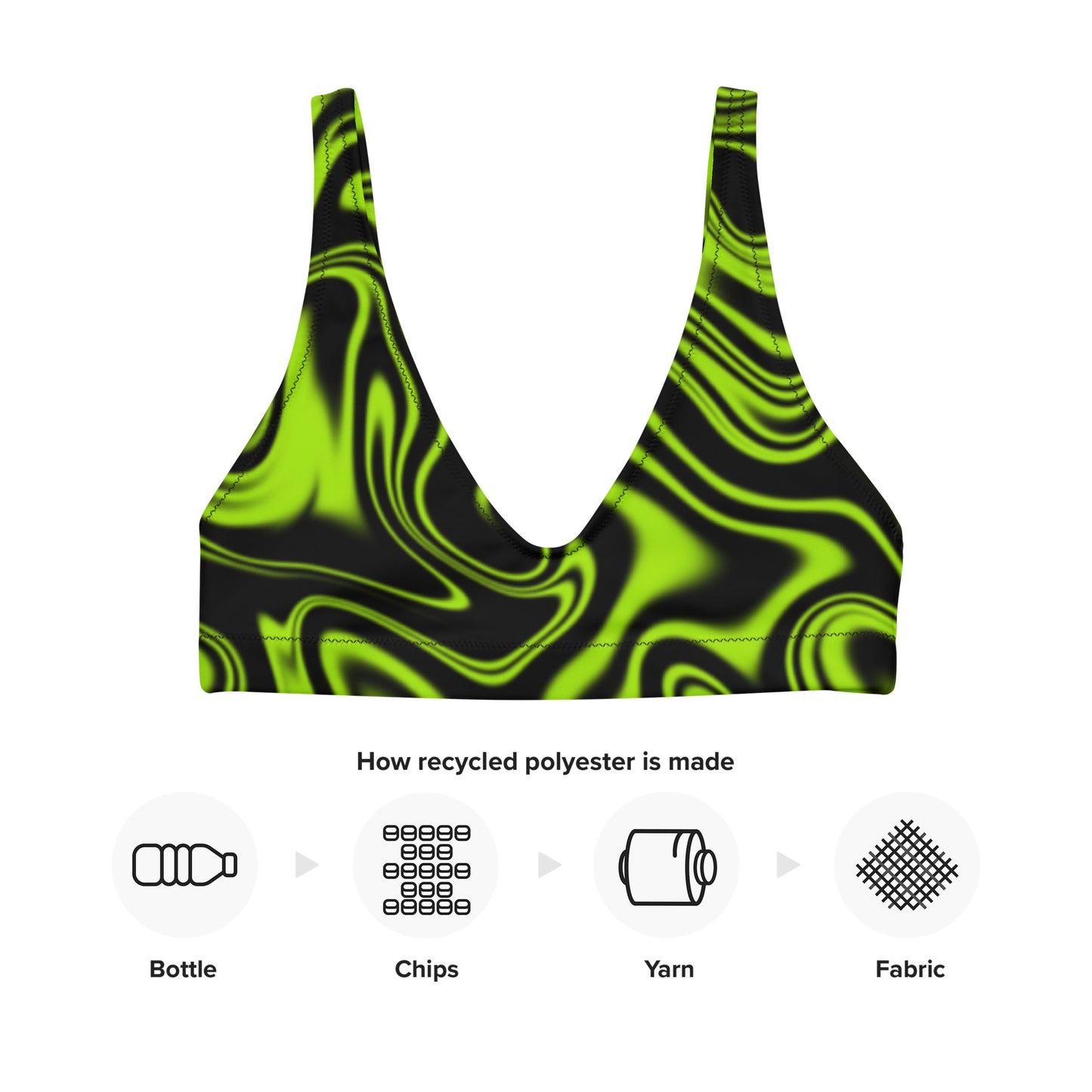 Green Swirl Bikini Top