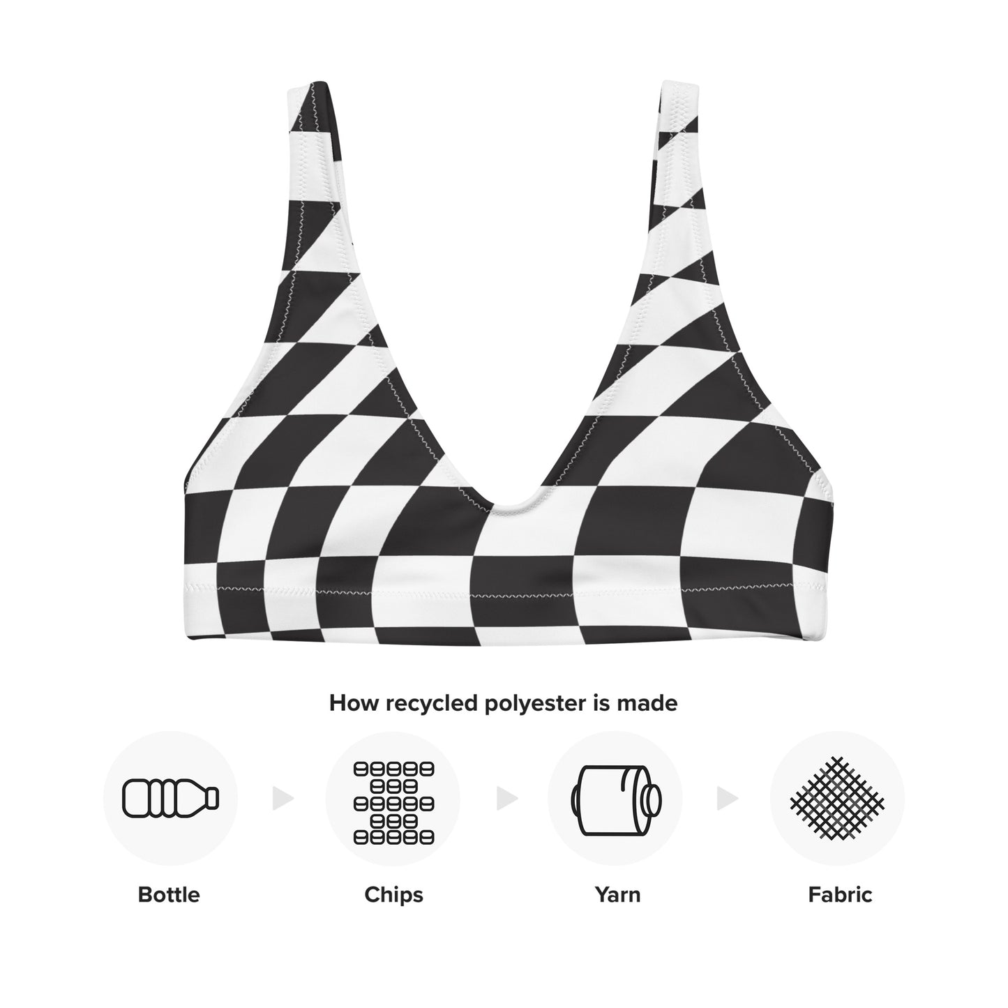 Trippy Checker Bikini Top