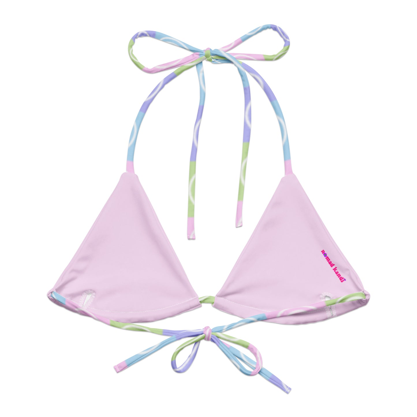 Pastel Checker Smile String Bikini Top