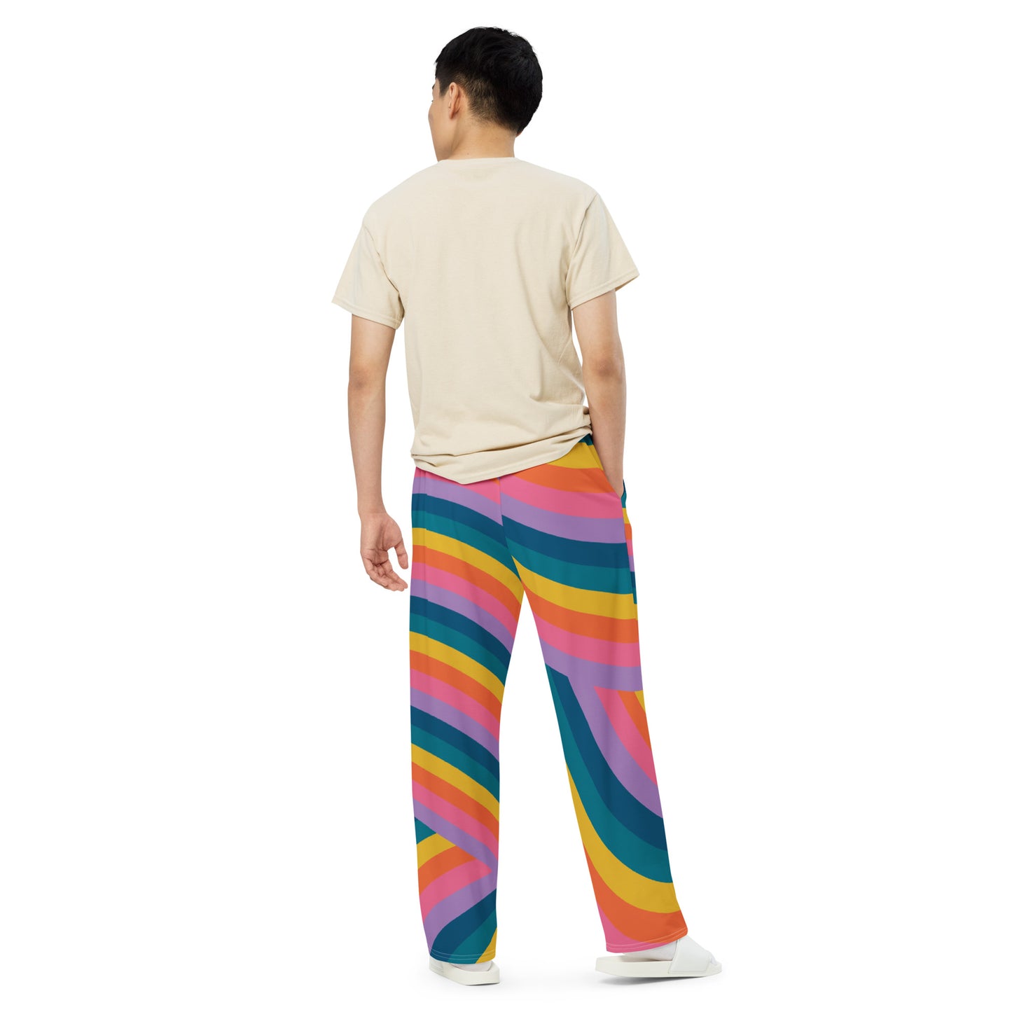 Retro Rainbow Unisex Wide-Leg Pants