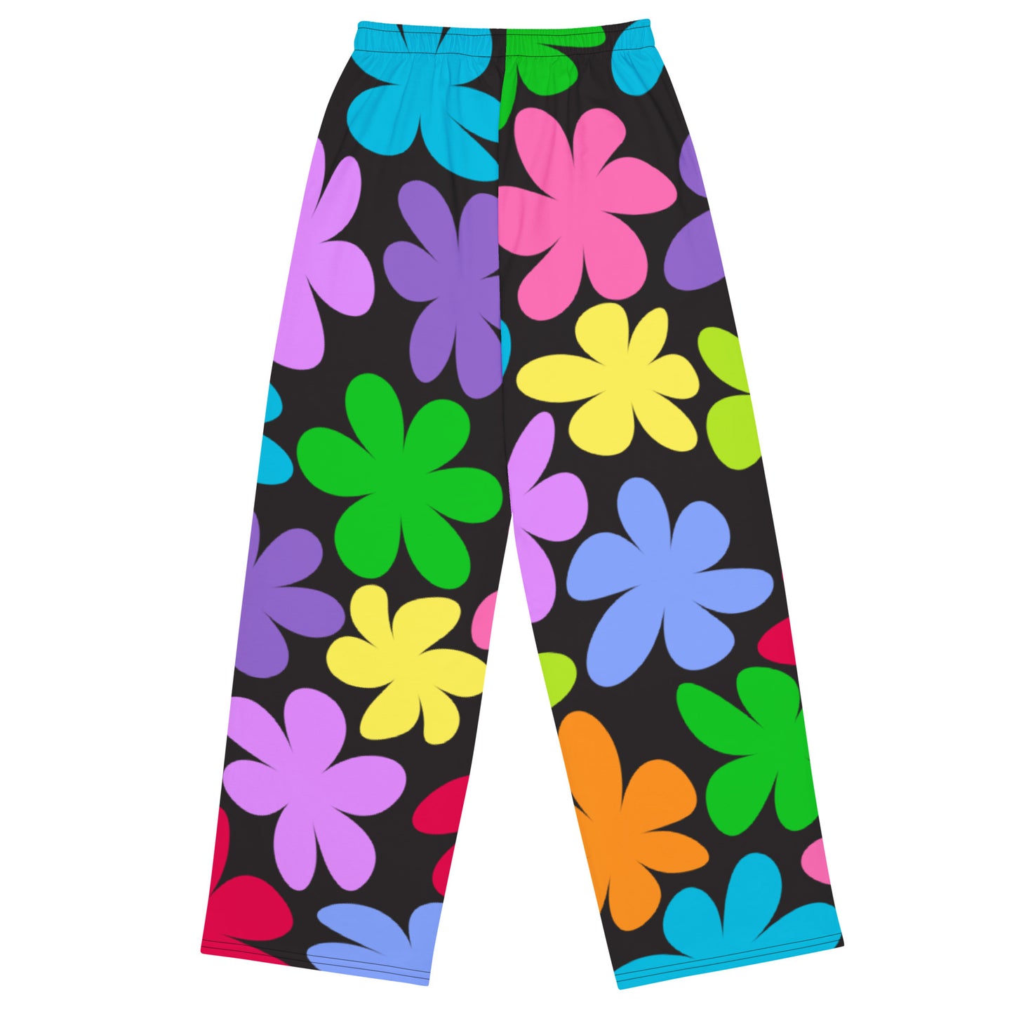 Rainbow Flowers Unisex Wide-Leg Pants