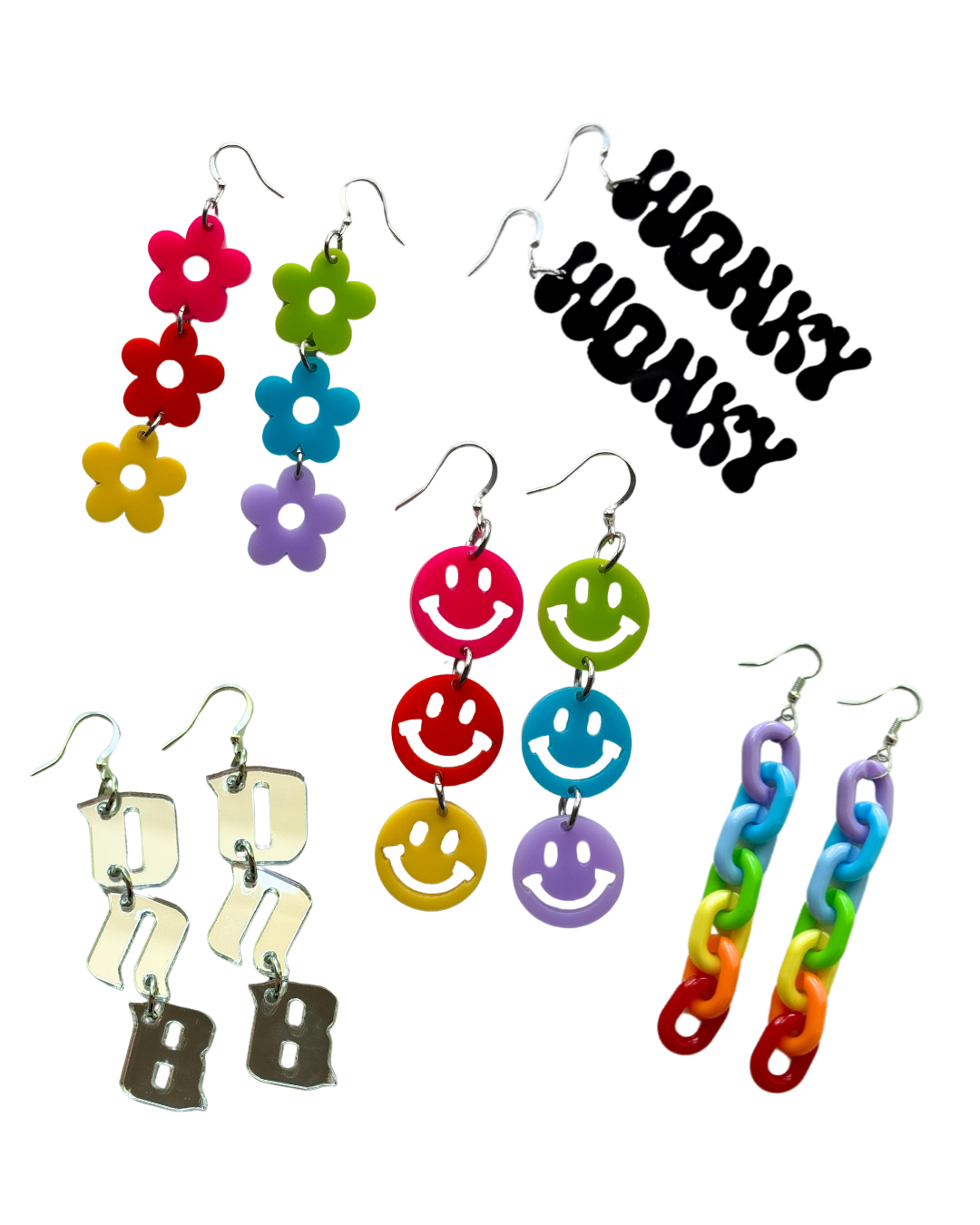 DNB Earrings Silver Mirror