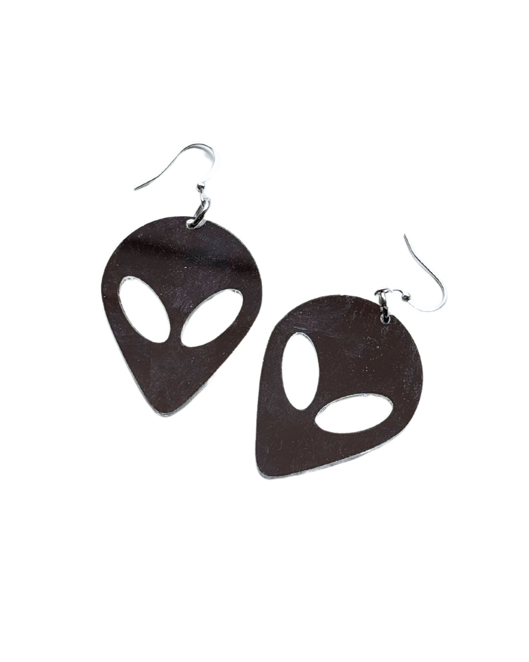 Silver Alien Earrings