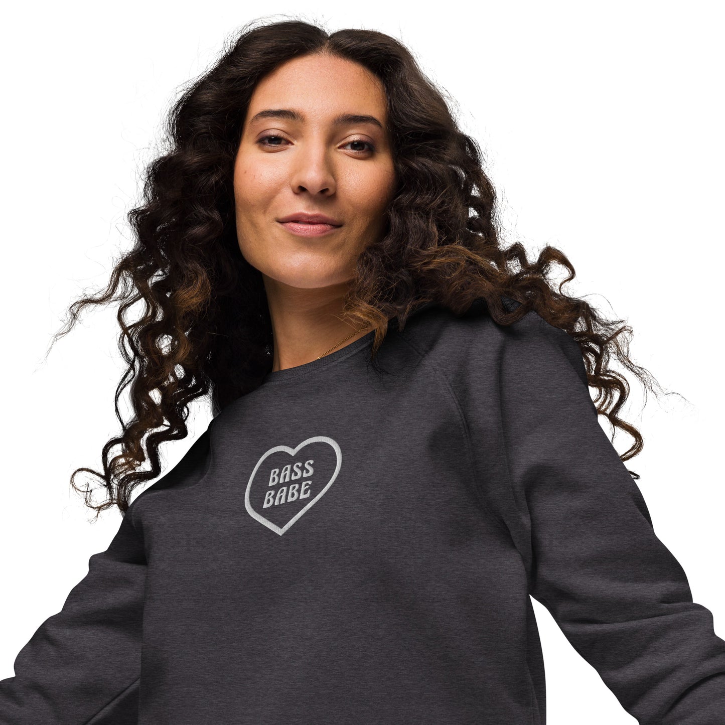 Bass Babe Embroidered Organic Raglan Sweatshirt