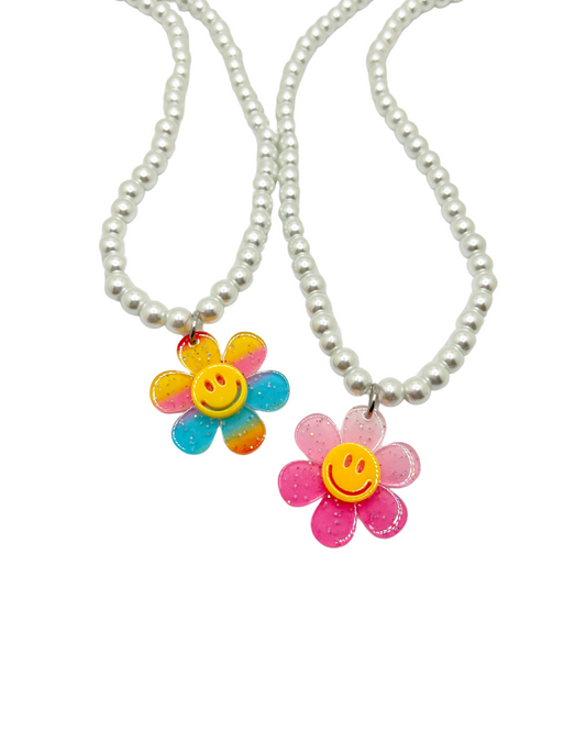 Flower Power Pearl Charm Necklace