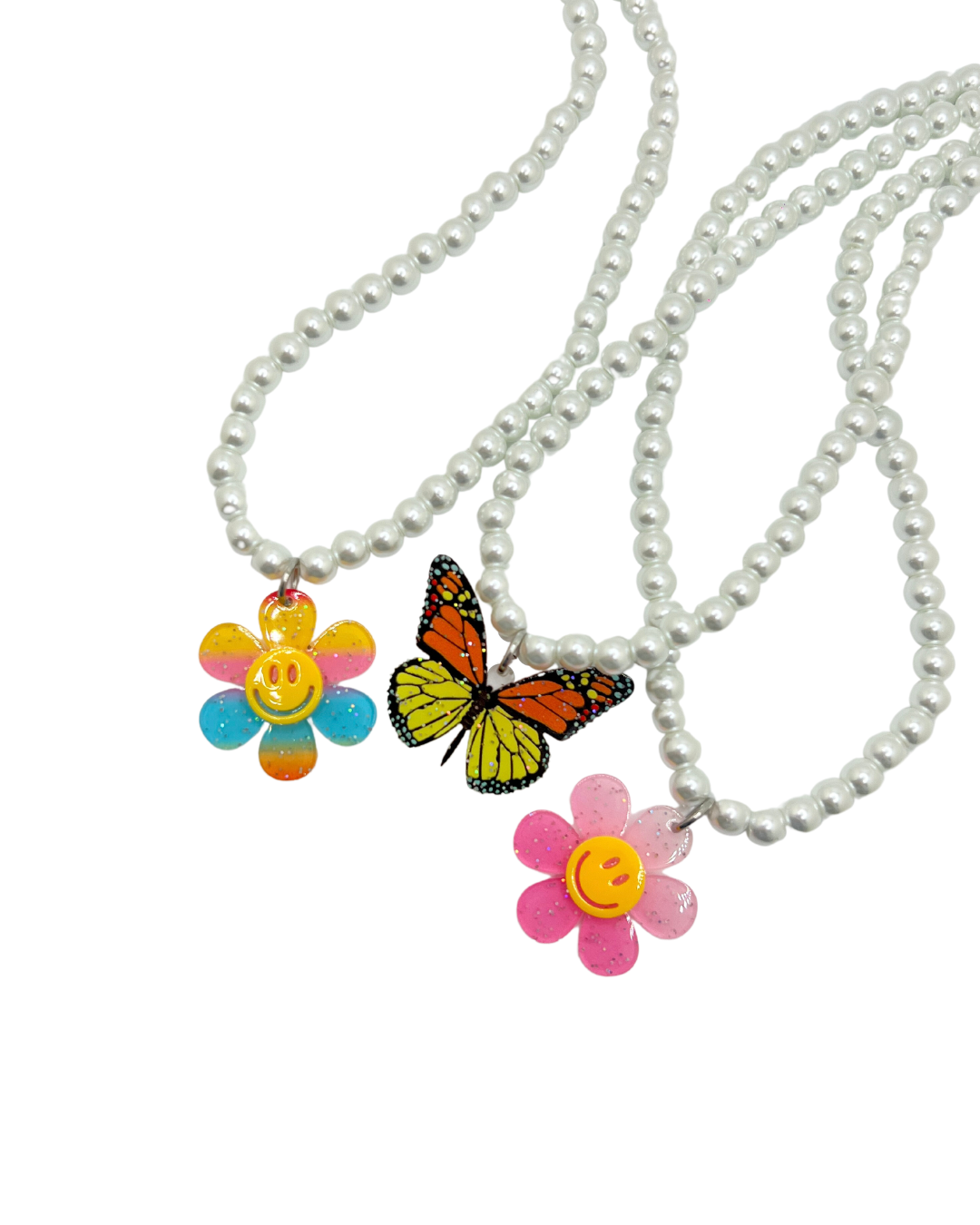 Butterfly Pearl Charm Necklace