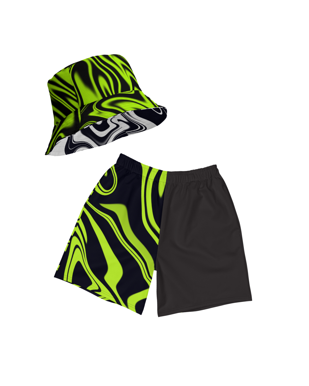 Green Swirl Men's Athletic Shorts