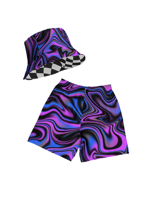 Purple Swirl Men's Recycled Athletic Shorts