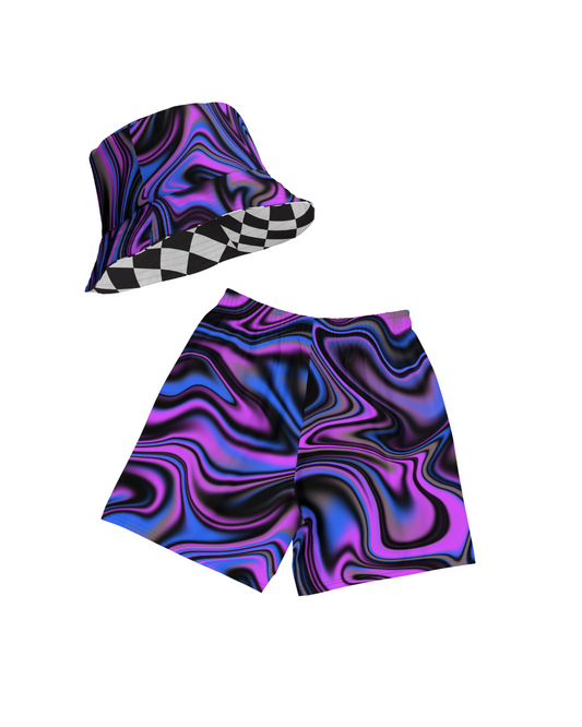 Purple Swirl Men's Athletic Shorts