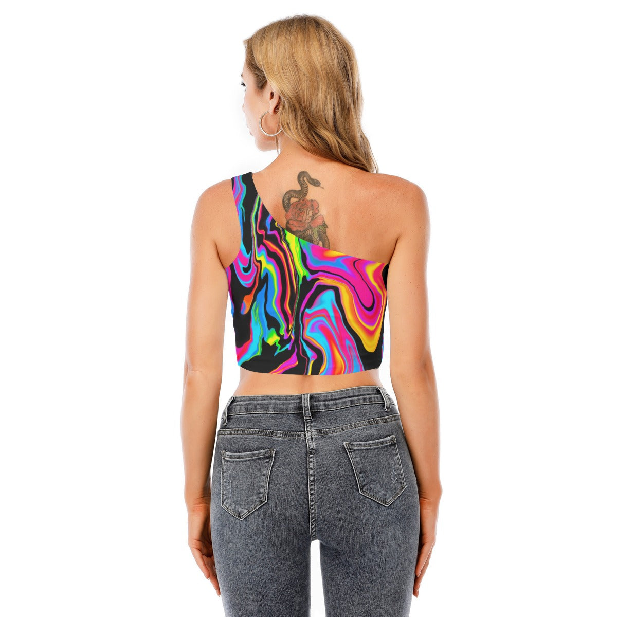 Marble One Shoulder Top