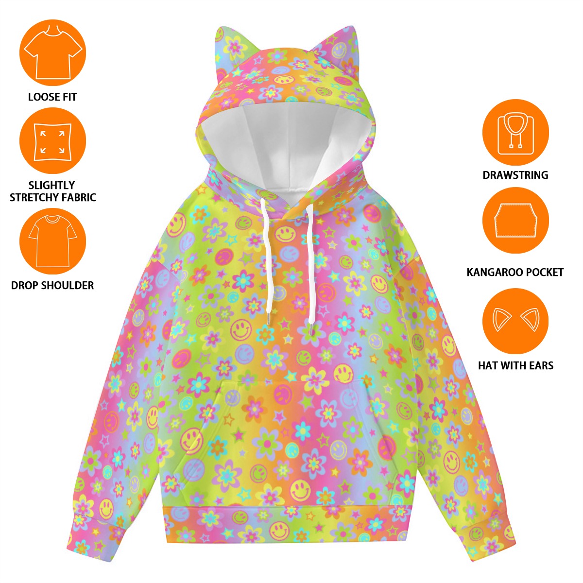 Electric Daze Kitty Hoodie