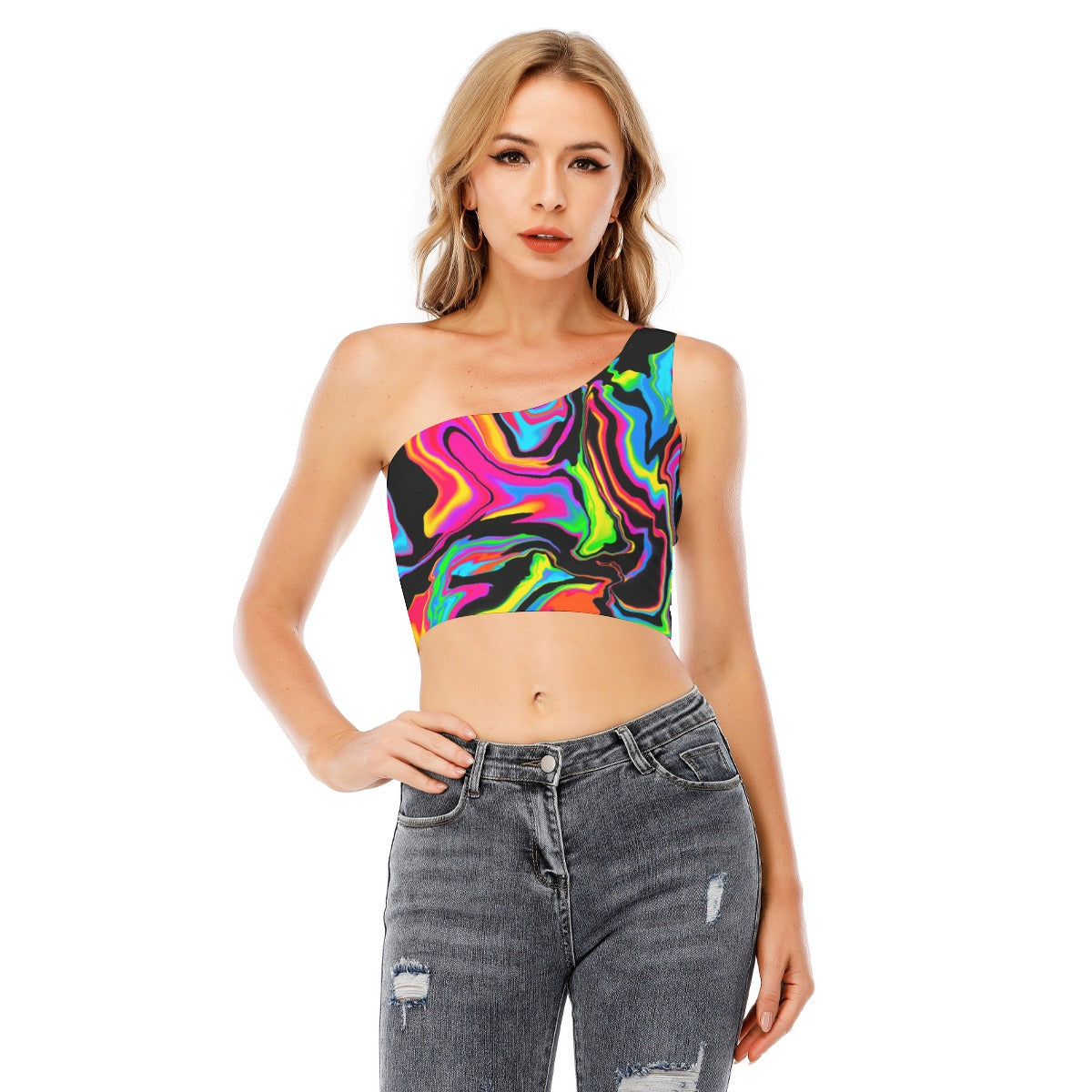 Marble One Shoulder Top