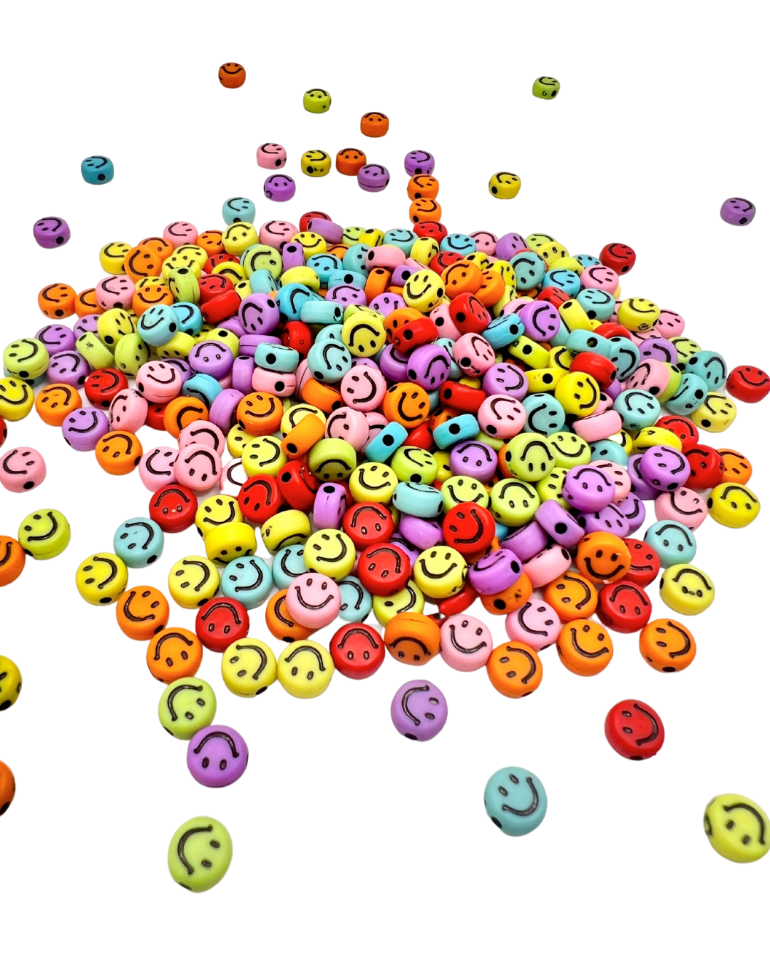 Rainbow Happy Face Beads