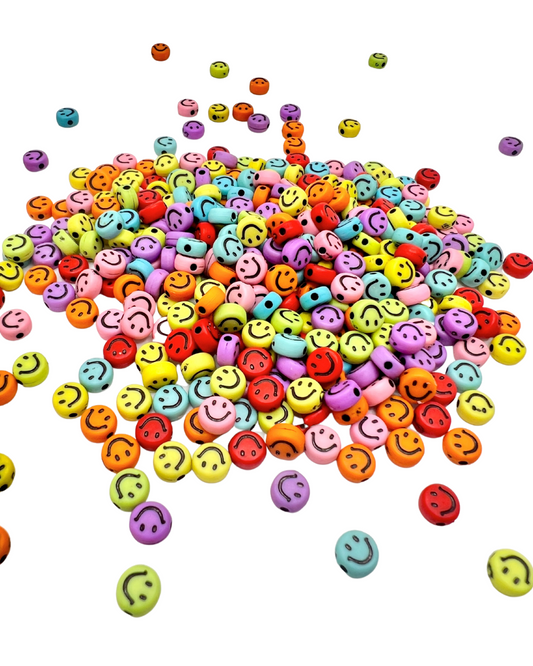 Rainbow Happy Face Beads