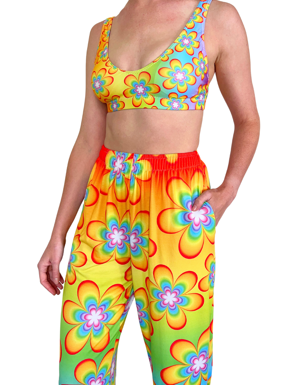 Rainbow Bloom Unisex Wide-Leg Pants