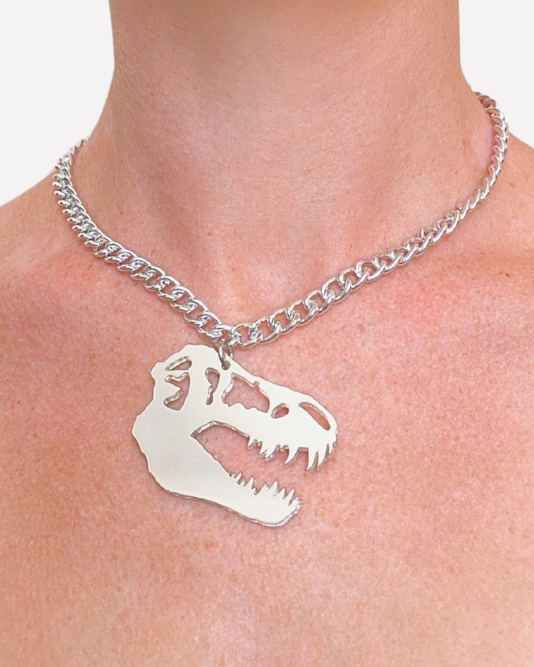 Silver Jurassic Dinosaur Choker