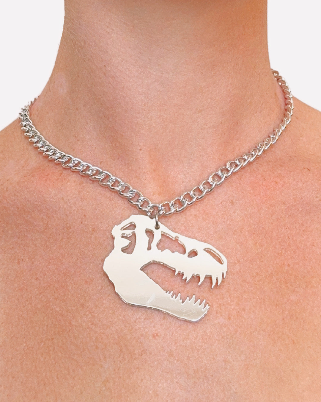 Silver Jurassic Dinosaur Choker