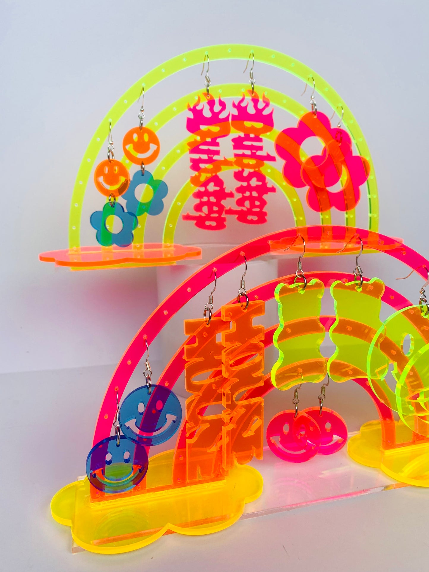 Pink Rainbow Earring Display