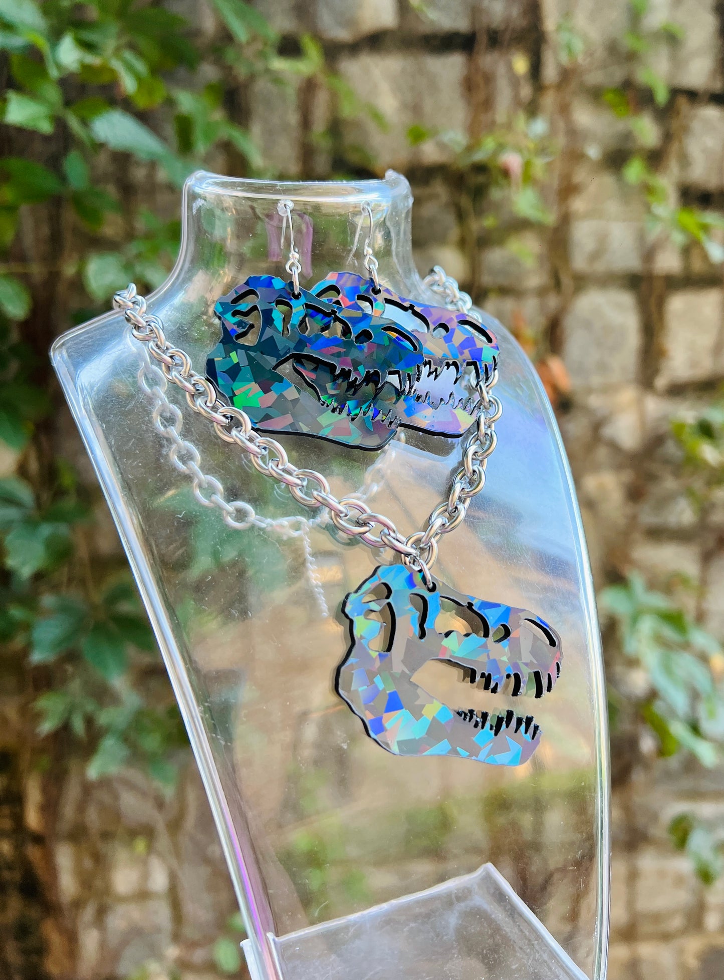 Rainbow Shatter Dino Choker