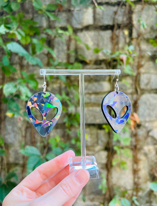 Rainbow Shatter Alien Earrings