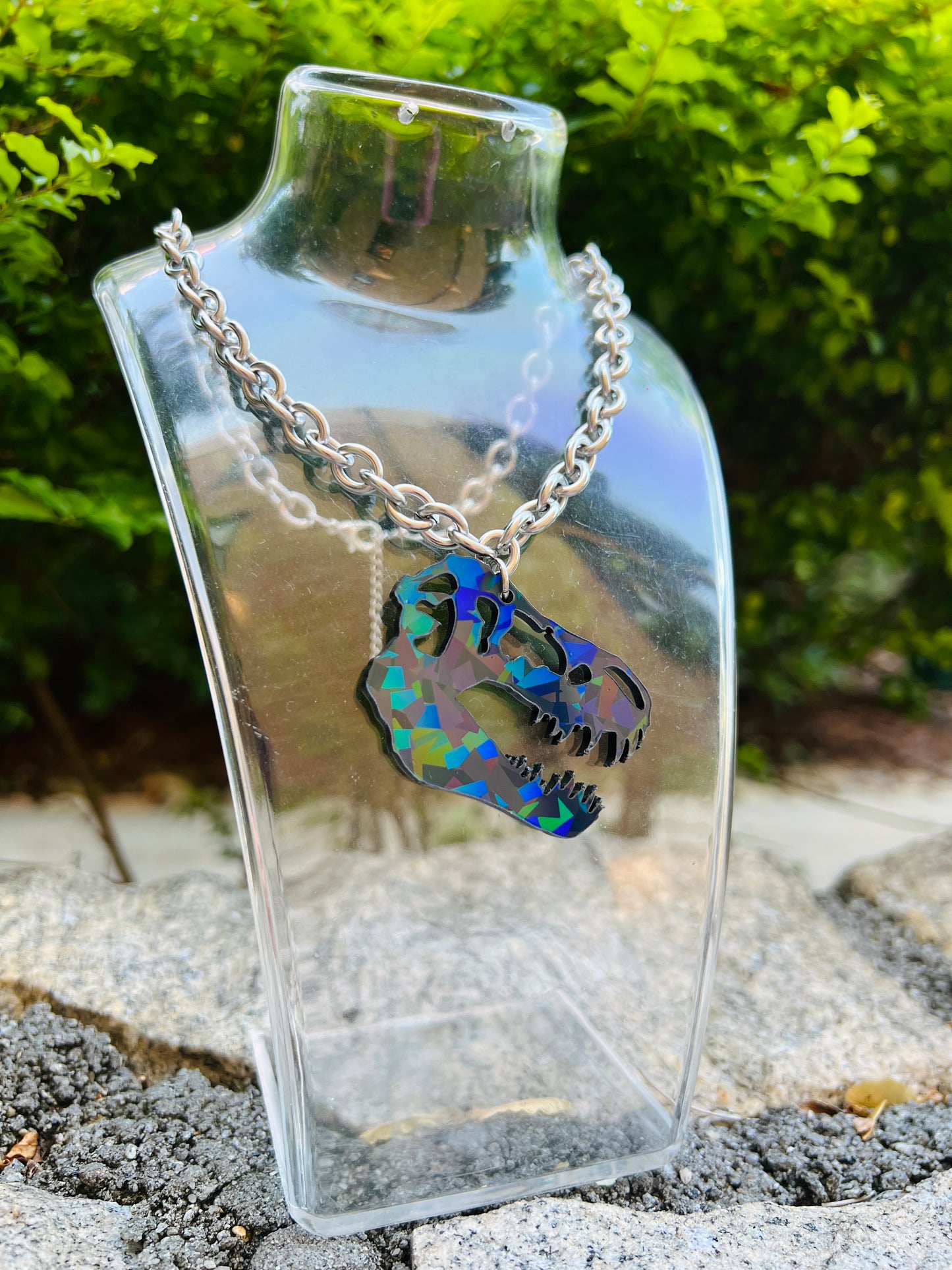 Rainbow Shatter Dino Choker