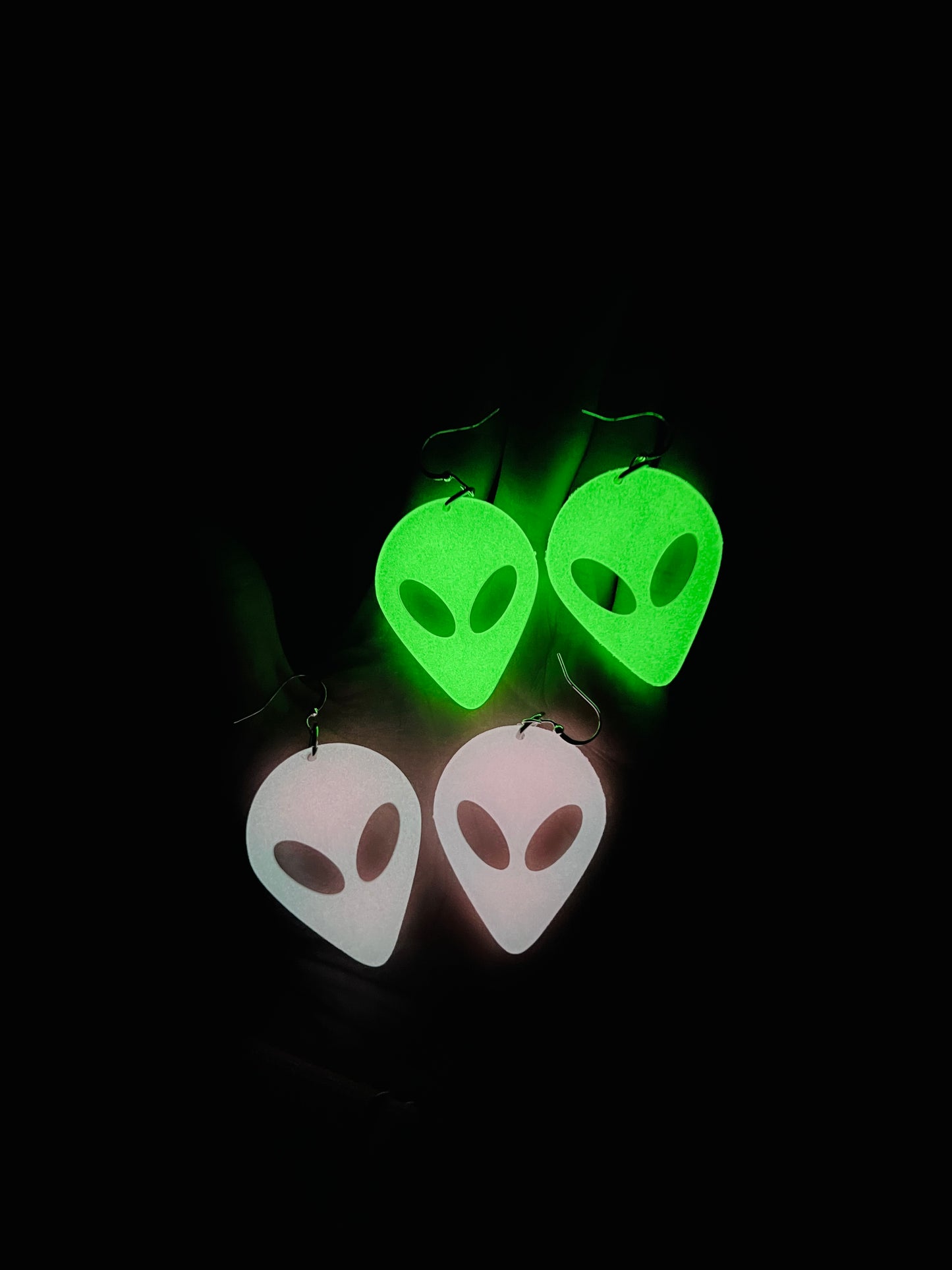 Glow in the Dark Alien Earrings