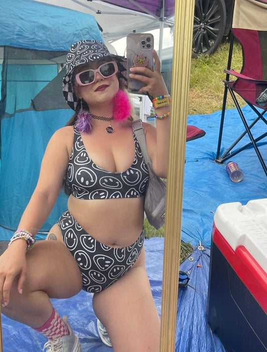 B&W Smiles Bikini Top