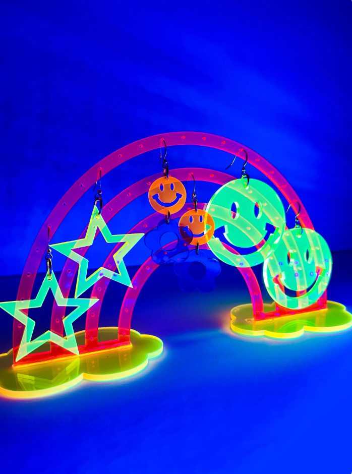 Pink Rainbow Earring Display