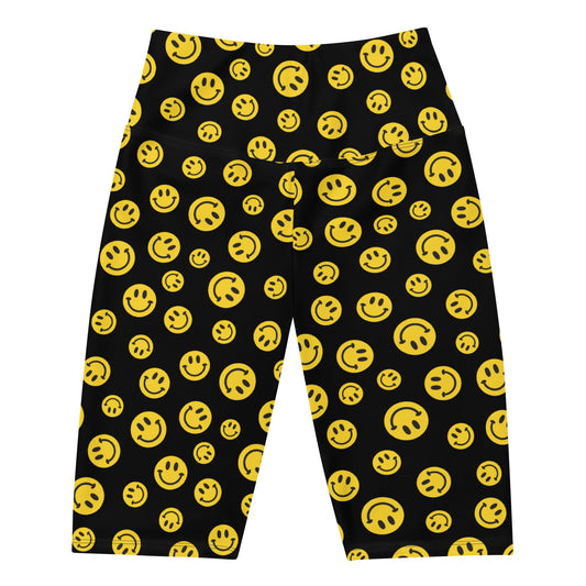 Yellow Smile Biker Shorts