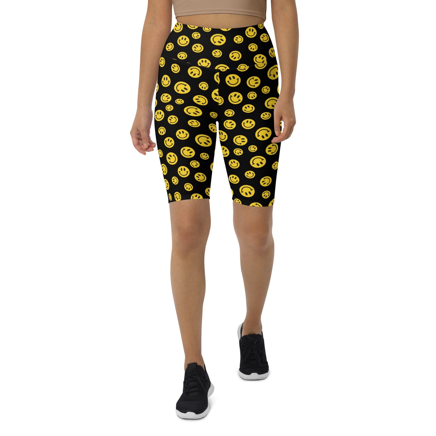 Yellow Smile Biker Shorts