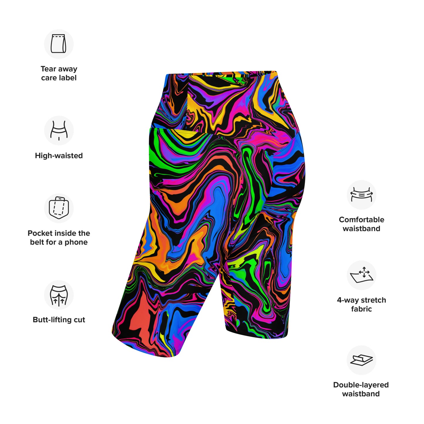 Dark Rainbow Biker Shorts