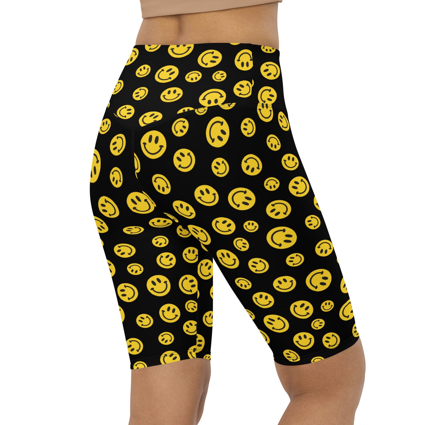 Yellow Smile Biker Shorts