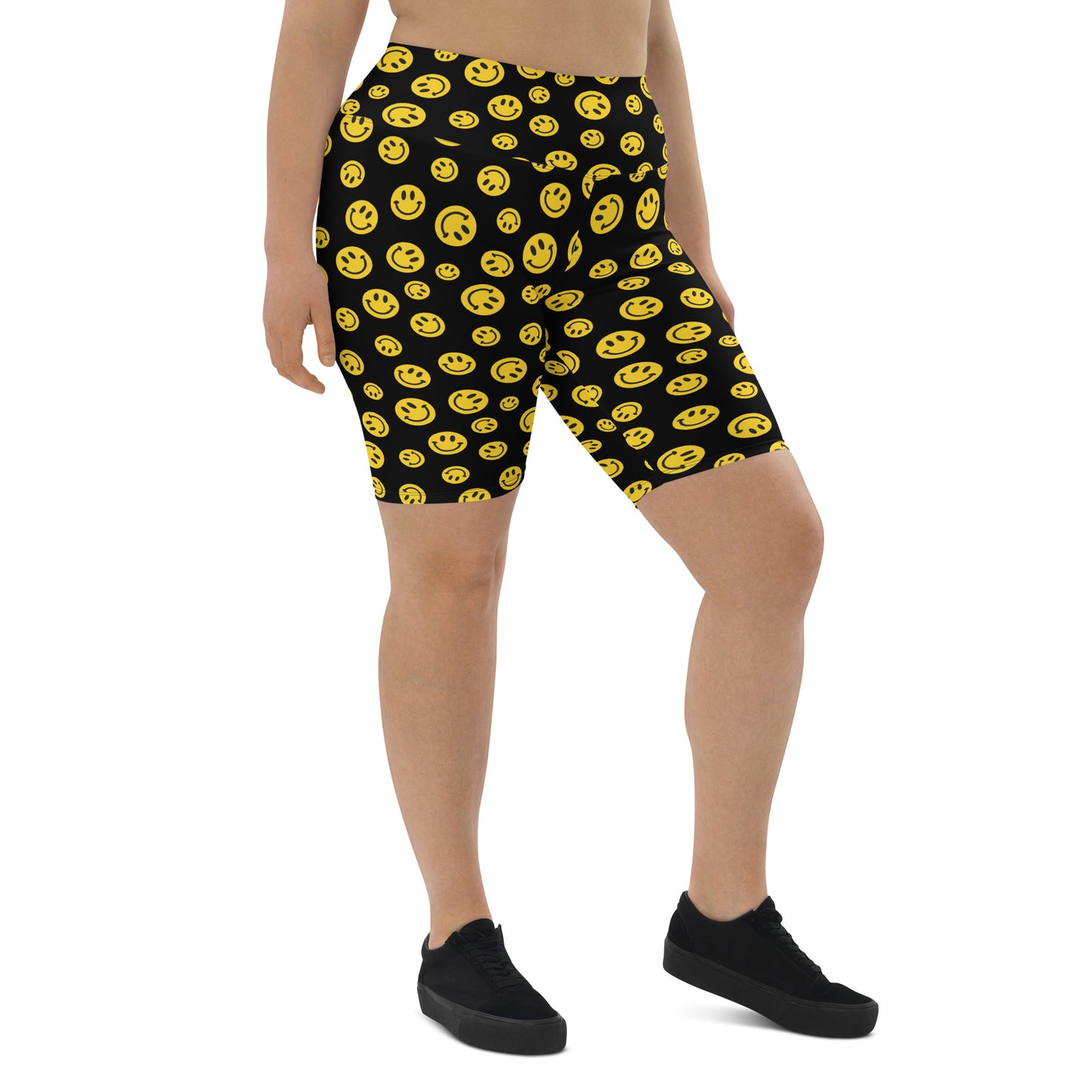 Yellow Smile Biker Shorts