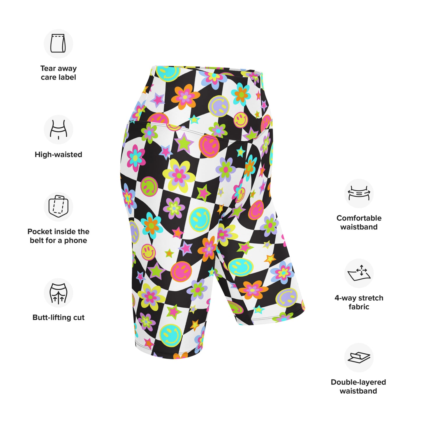 Groovy Checker Biker Shorts