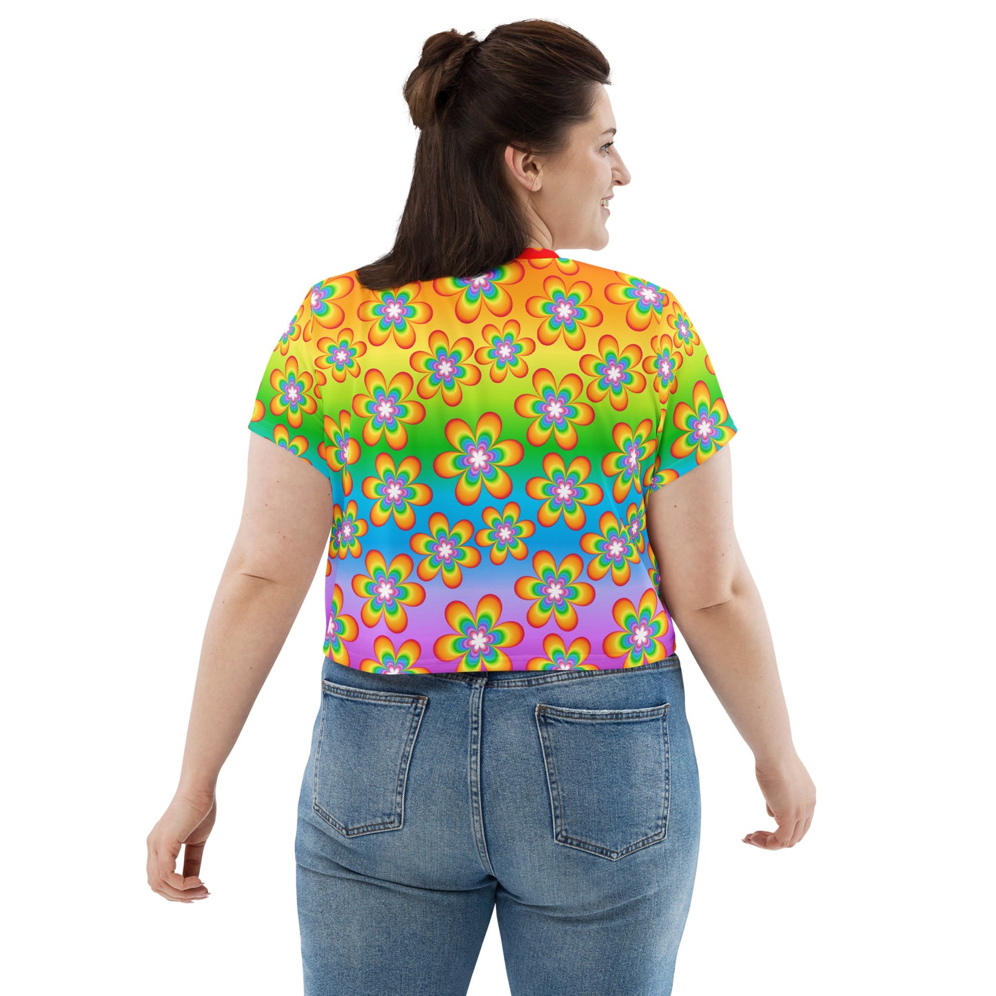 Rainbow Bloom Crop Tee