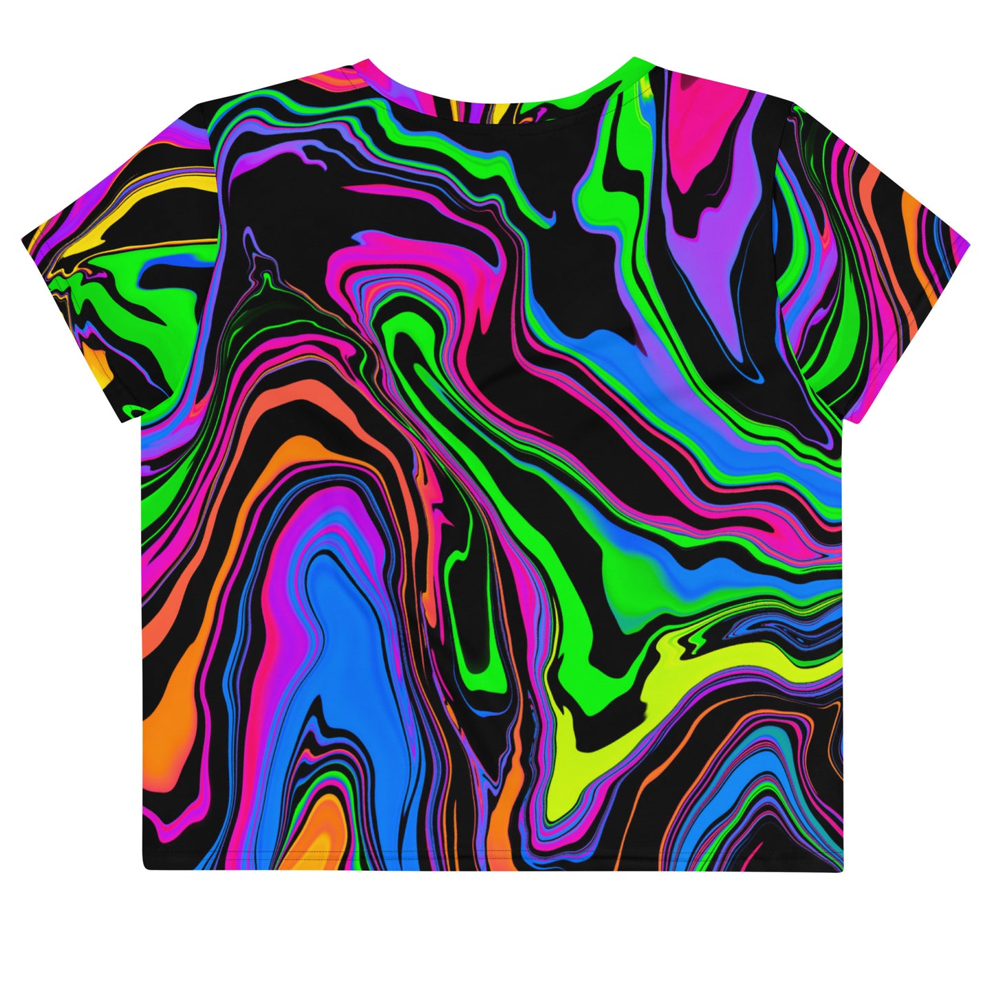 Dark Rainbow Swirl Crop Tee