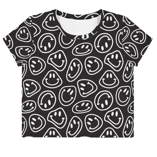 B&W Smiles Crop Tee