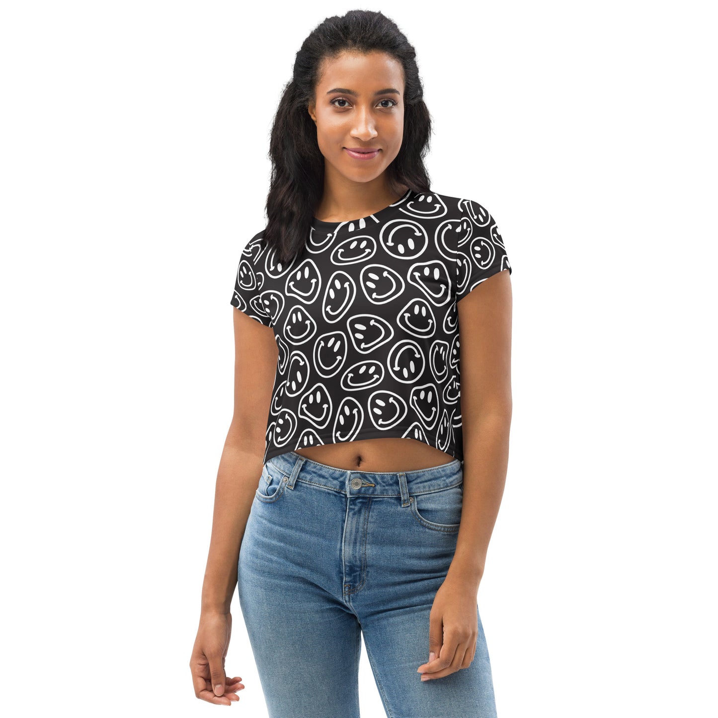 B&W Smiles Crop Tee