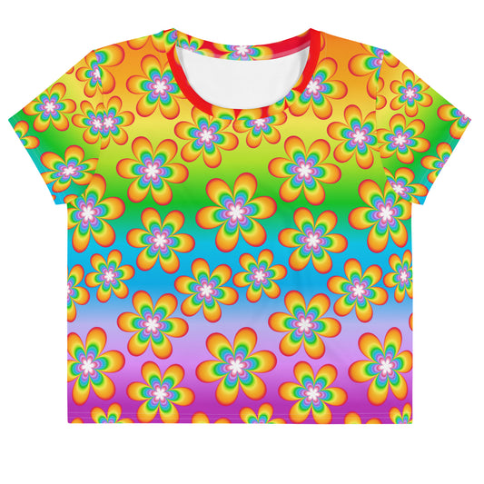 Rainbow Bloom Crop Tee