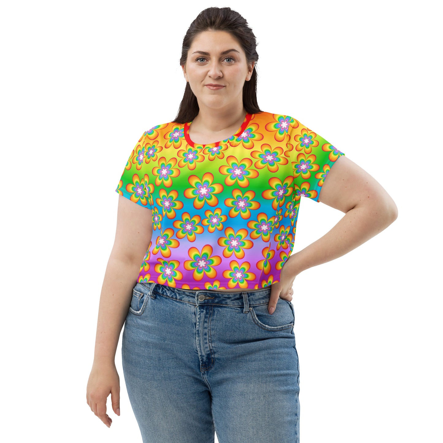 Rainbow Bloom Crop Tee