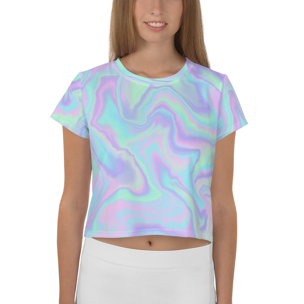 Pastel Watercolor Crop Tee