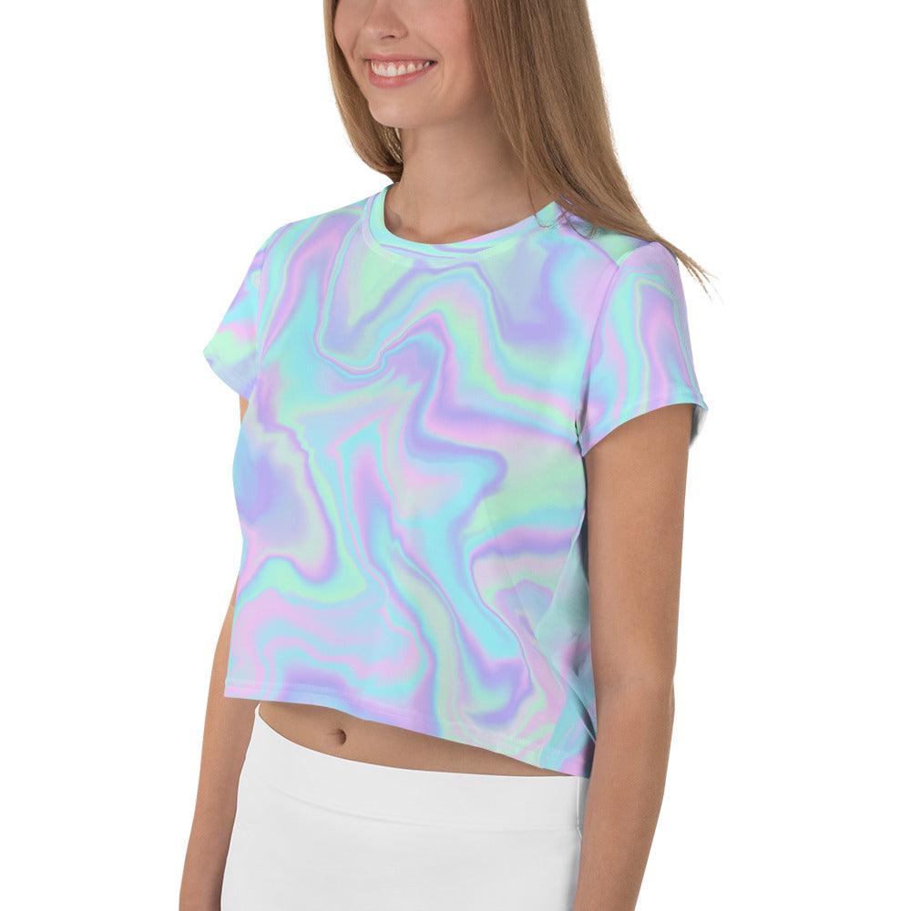 Pastel Watercolor Crop Tee