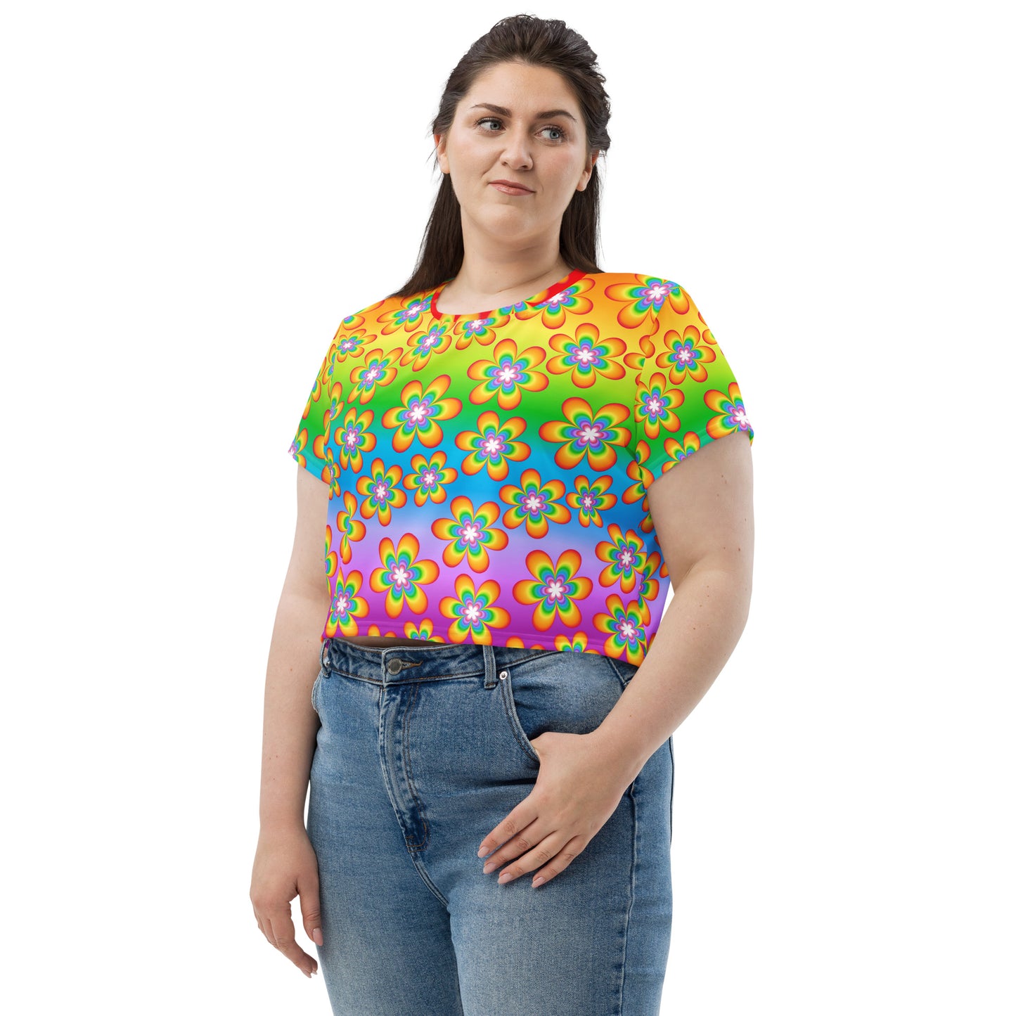 Rainbow Bloom Crop Tee