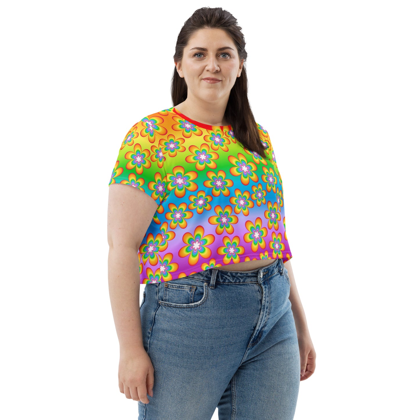 Rainbow Bloom Crop Tee